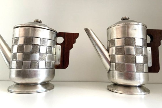 Image 1 of Tea & Coffee Service Pieces Silverware Silver Plated Metal Art Deco Hallmarked A.S.