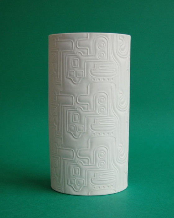 Image 1 of Ovale Porzellanvase mit futuristischem Dekor, Heinrich, Deutschland, 1970er Jahre