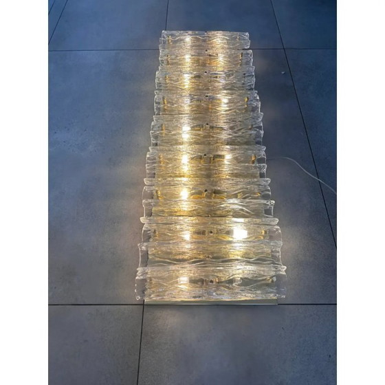 Image 1 of Luxury Italian Murano Glass Brass Wall Sconce / Flush Mount Fixture