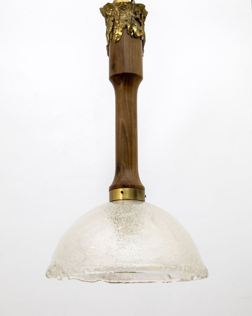 Angelo Brotto - Murano glass and bronze chandelier - Mid-Century - Esperia, 1970s