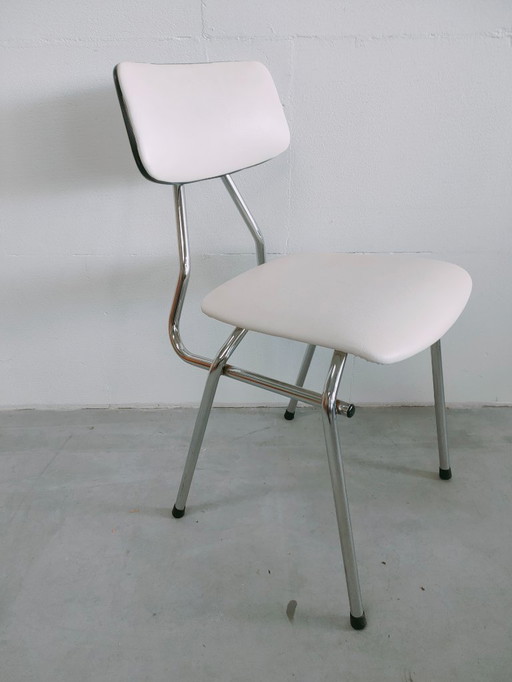 sedia da pranzo vintage anni '60 in tubolare, sedia laterale