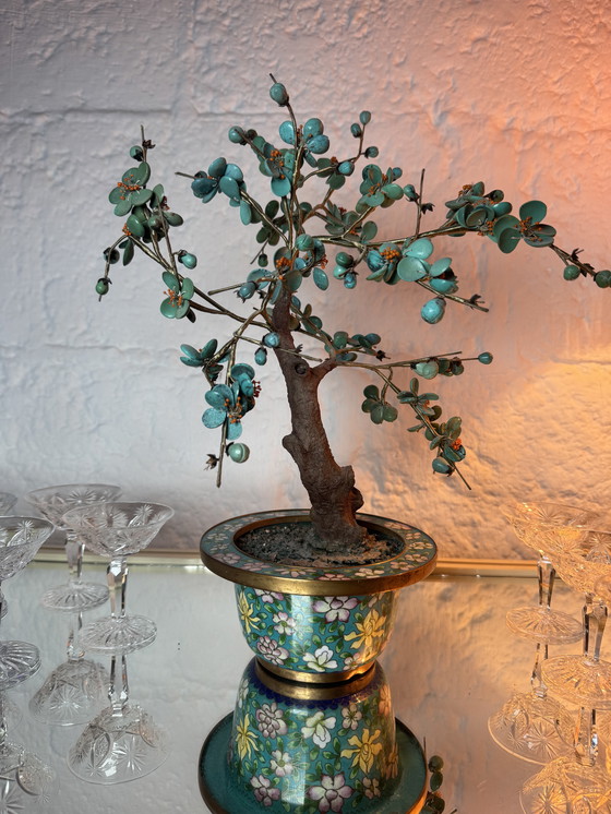Image 1 of Bonsai turchese e cloisonné, periodo Repubblica Cinese