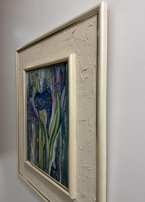 Image 1 of Painting of the blue arum lily by Joëlle Lallagüe, 1993