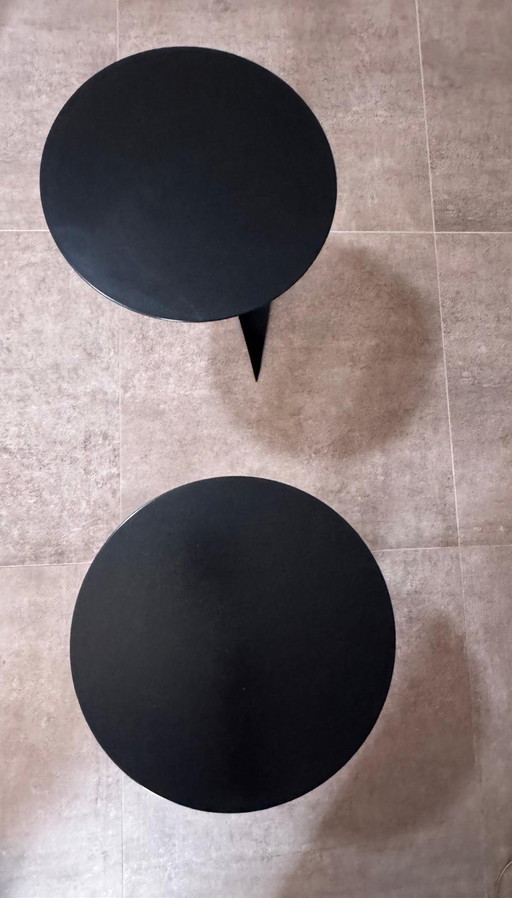Paire de tables basses TB 7 Gilles Derain - Lumen Center 1986 Modern Antiques – bijzettafels, Metal (photo 2 of 9)