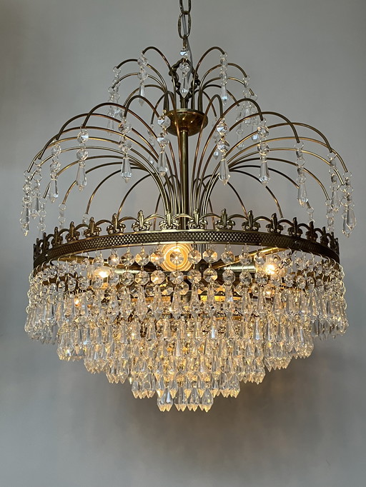 Vintage Crystal Chandelier Pendant Lamp Peris Andreu