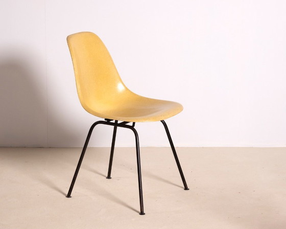 Image 1 of Eames Ochre Side Chair on H Base, Herman Miller 1960s