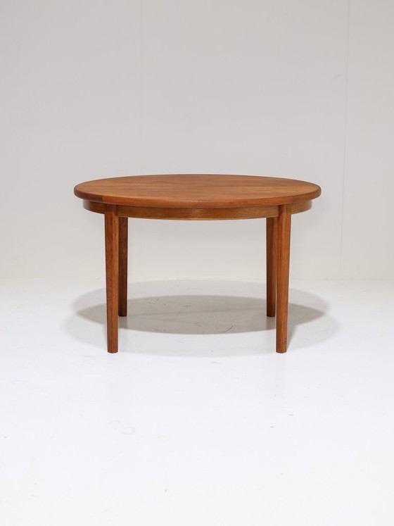Image 1 of Uitschuifbare ronde eettafel Skovby Møbelfabrik teak Deens vintage