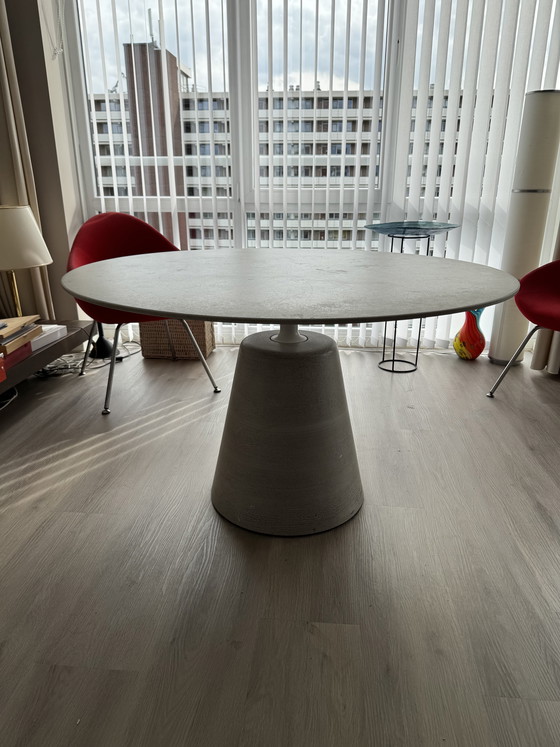 Image 1 of MDF Italia Rock Table 120cm terracotta stone chip cement