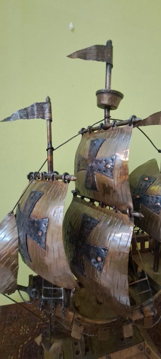 Bateau vintage, Objets déco, Métal, Laiton, Noir (photo 3 sur 9)