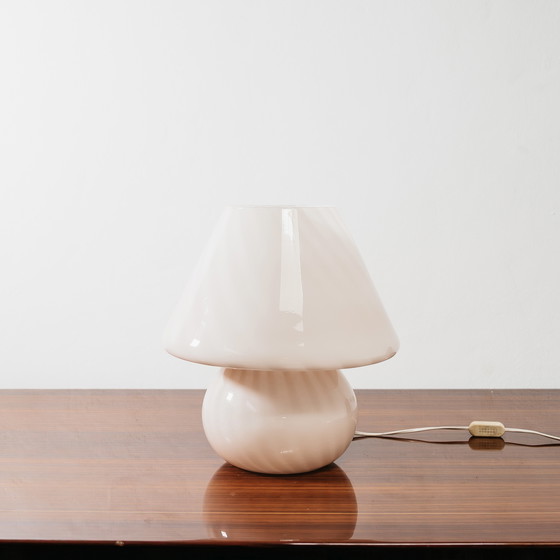 Image 1 of Pair of Murano Mushroom Rose Table Lamps, 1970s Design, Pink Shade
