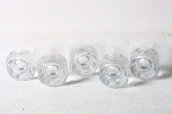 Set van 5 heldere kristallen drinkglazen uit het midden van de 20e eeuw / Italië / jaren 1980 (photo 4 of 14)