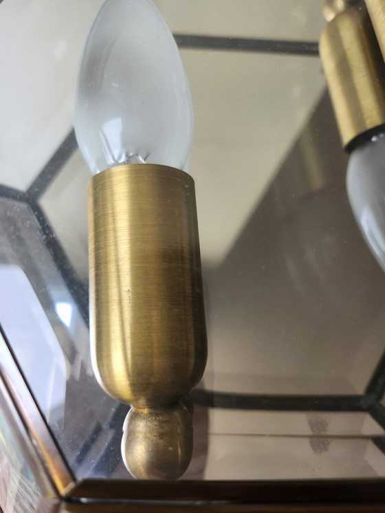 Image 1 of 2 lampade vintage sfaccettate in vetro colorato