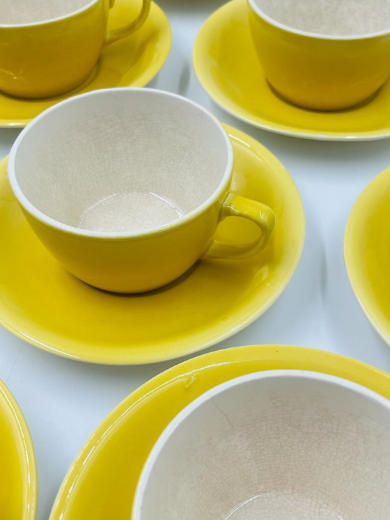Image 1 of Vintage Boch Belgium 10-cup yellow tea set