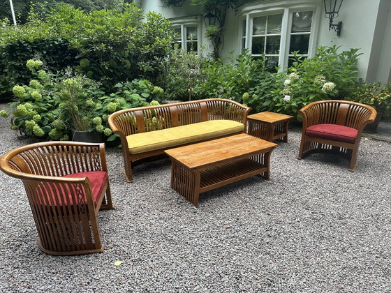 Handgefertigte Teakholz-Sofagarnitur aus Bali – Garten-Sets, Wood (photo 6 of 8)