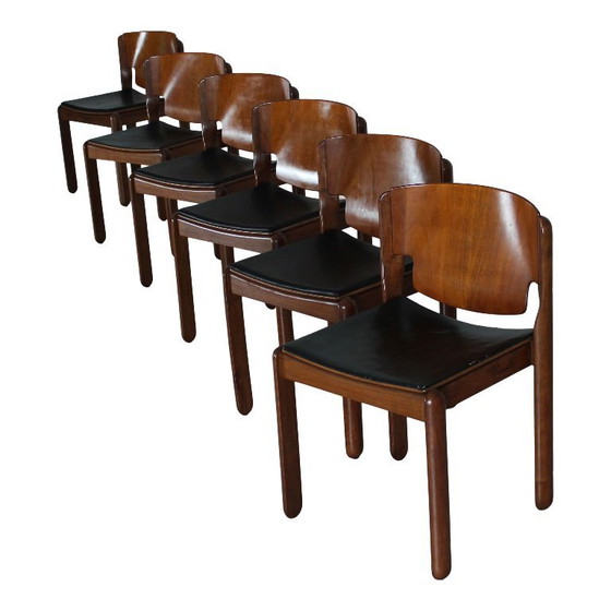 Image 1 of 6 chaises empilables modèle 122 par Vico Magistretti pour Cassina, Italie, années 1960