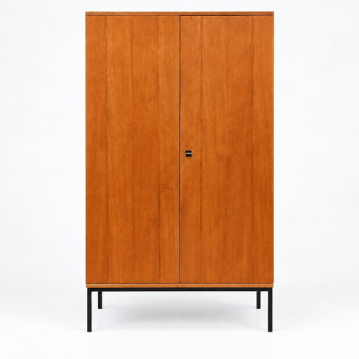 Vintage 2-deurs Kledingkast – Houten Garderobekast Met Hang- En Leggedeelte