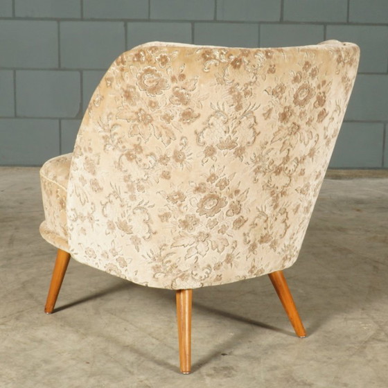 Image 1 of Fauteuils de cocktail vintage – velours beige – années 1960