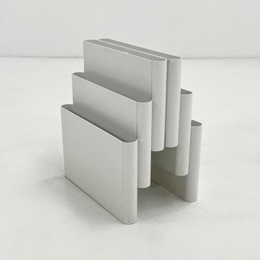 White Magazine Rack by Giotto Stoppino for Kartell, 1970s