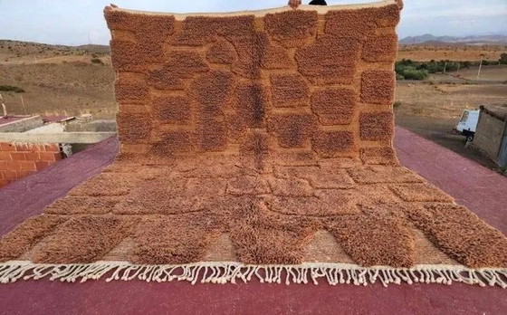 Moroccan Berber rug camel terracotta 300x200 cm – geometric pattern – Rugs & carpets, Wool, Cotton, Bohemian (photo 8 of 8)