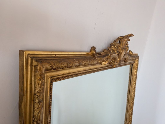 Indrukwekkende Franse haardspiegel (Napoleon III) – Glass, Wood (photo 2 of 5)