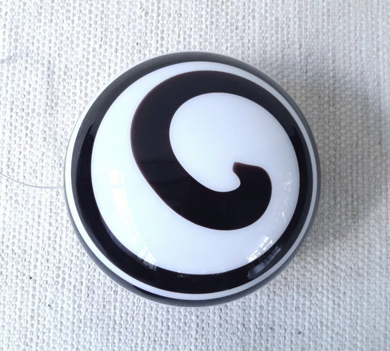 Image 1 of Grote ILU di Vetro glazen tafellamp / vloerlamp, model Zebra zwart-wit glas, Italiaans glas Nederlands design