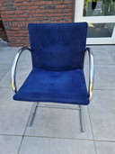 4 Dining chairs Metaform Cirkel Blue Alcantara Fabric