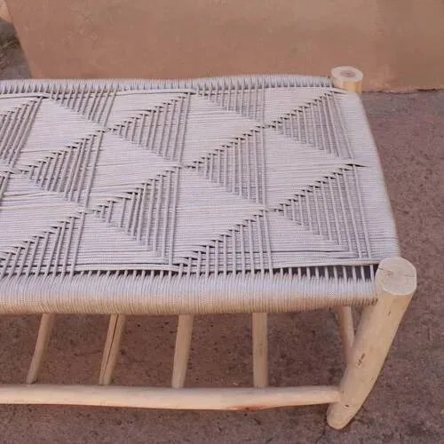 Braided bench with shelf – Benches, Wood, Bohemian (photo 3 of 4)