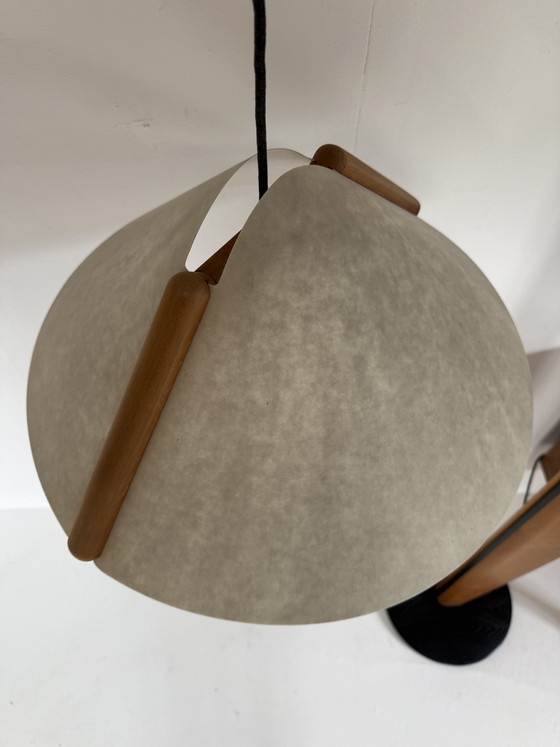 Image 1 of Vintage alder fishing rod lamp, Domus ‘80