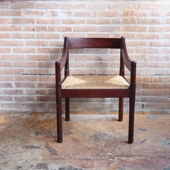 Image 1 of Carimate chair Vico Magistretti wicker seat 1970s