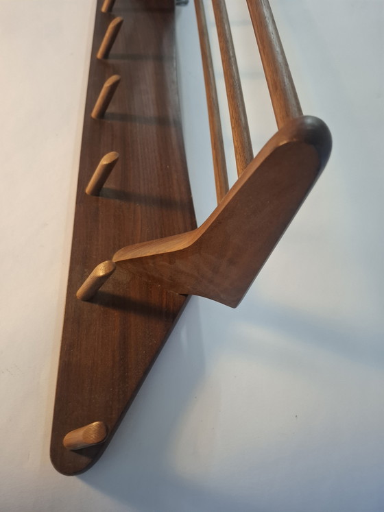 Image 1 of Appendiabiti da parete in teak degli anni '60, Danimarca.