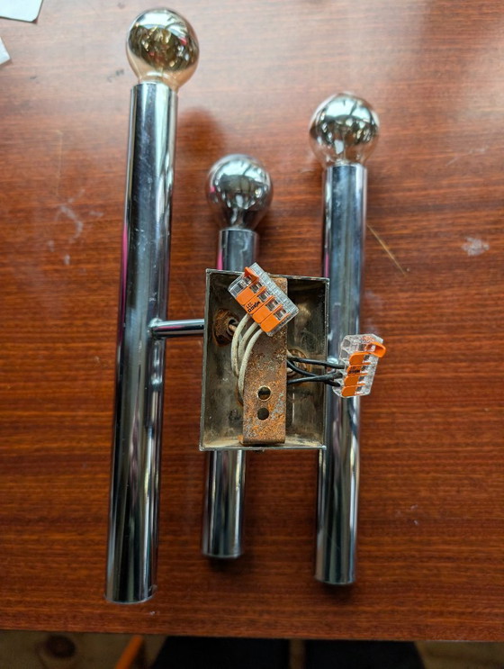 Image 1 of Lampada da parete cromata Sputnik con 3 bracci