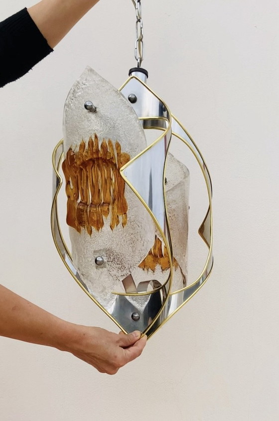 1970s Space-Age Murano pendant light by Toni Zuccheri – VeArt, Pendant lamps, Glass, Metal (photo 9 of 10)