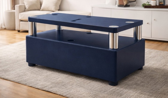 Image 1 of Leolux Design TV-Möbel / Audio-Möbel Blau – Beine aus Edelstahl