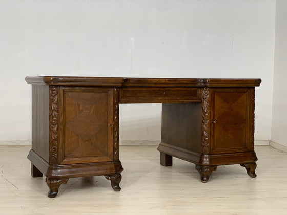 Image 1 of Wilhelminian style writing table desk around 1900