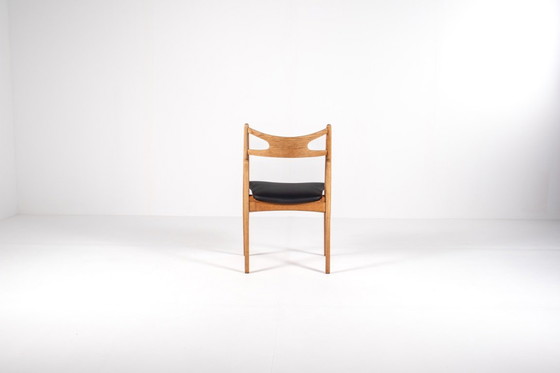 Image 1 of Sedie Sawbuck di Hans J. Wegner – Set di 5, modello CH29, quercia, anni '50