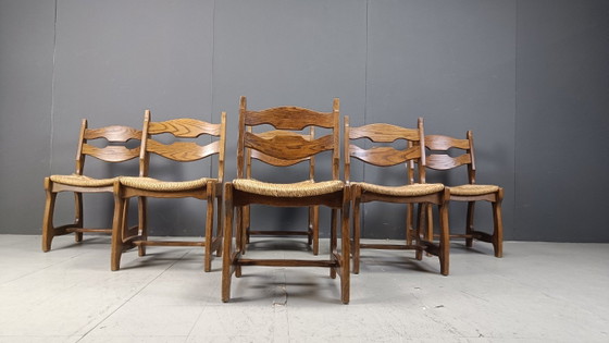 Sedie da pranzo vintage in rovere e vimini, anni '60 – Wood, Wicker (photo 9 of 10)
