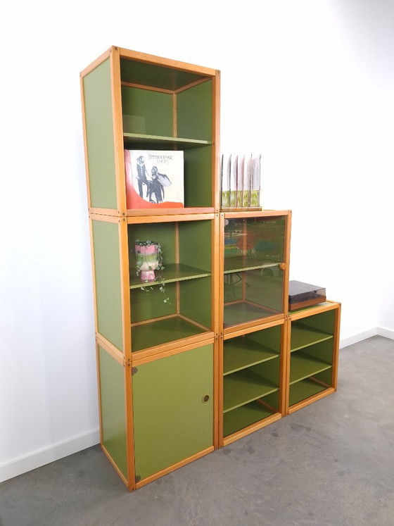 Design Flötotto Profilsystem Mobile modulare – 6 parti – Faggio verde, mobile LP, mobile 3 – Credenze alte (photo 4 of 24)