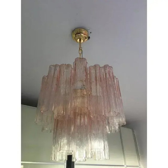 Image 1 of Coppia di lampadari contemporanei Tronchi Murano rosa