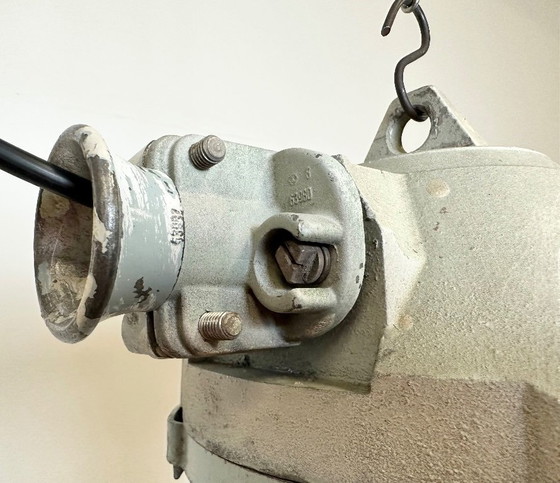 Image 1 of Industrial Bunker Ceiling Light with Iron Cage from Elektrosvit, 1970s