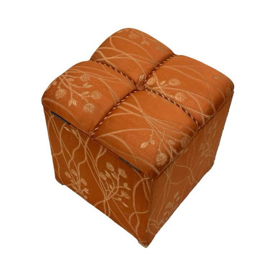 Image 1 of Pouf imbottito con contenitore in stile Art Déco, Germania, anni '40.