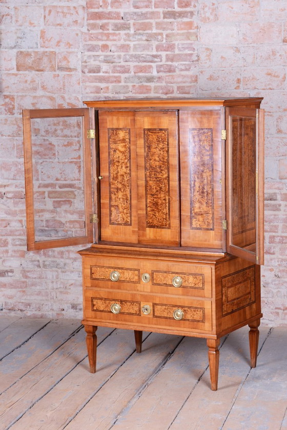 Restauriertes Empire-Sideboard, Kirschholz, wiederbelebter polnischer, tschechischer Stil, 1790er Jahre (photo 22 of 40)