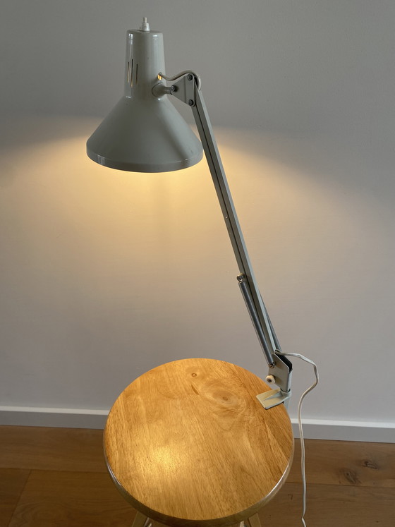 Image 1 of Vintage grey architect's lamp - 70s - industrial lighting - retro desk lamp.