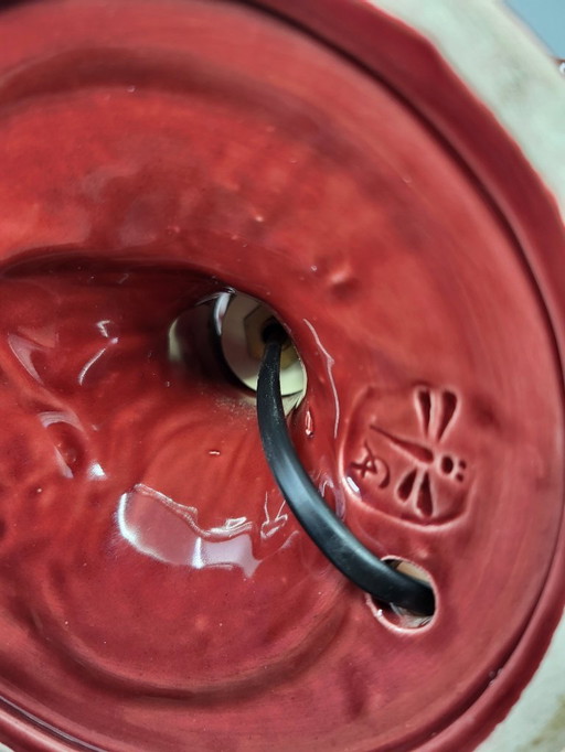 Artichoke Lamp in Bordeaux Ceramic, Modern Design