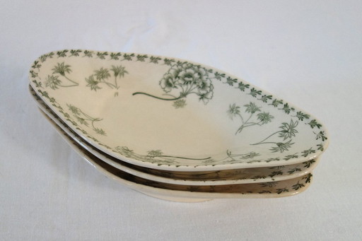 3 piatti Sarreguemines in pietra di ferro "Palmyre".