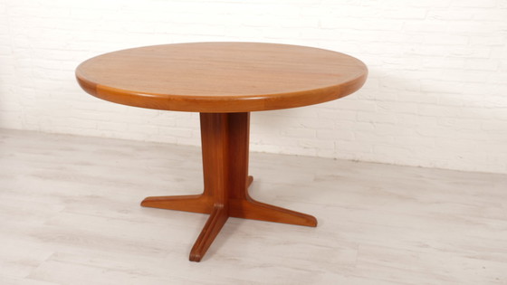 Image 1 of Vintage Round Dining Table | Teak | Extendable | 120 cm