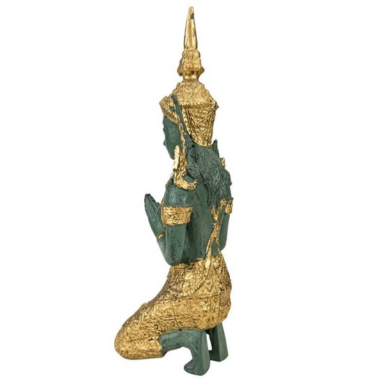 Set Guardiani del Tempio Thai Thepanom – Coppia di Figure Patinate Oro – Sculture (photo 6 of 21)