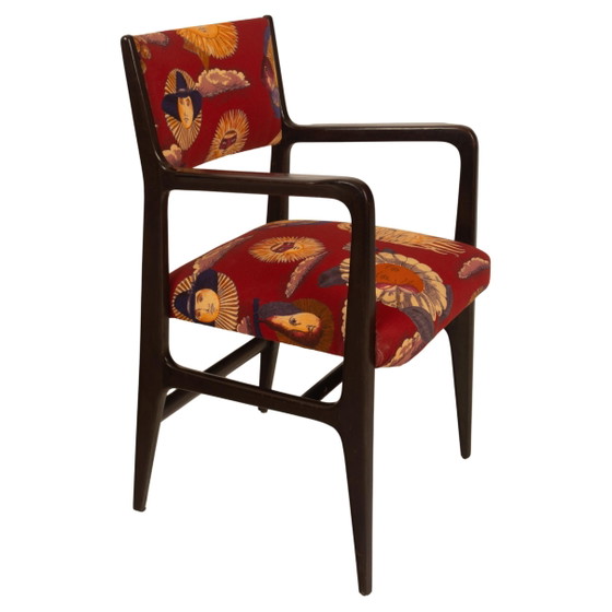 Gio Ponti Stuhl Mod. 110 mit Fornasetti Originalstoff für Cassina 1953 – Esszimmerstühle, Wood (photo 7 of 28)