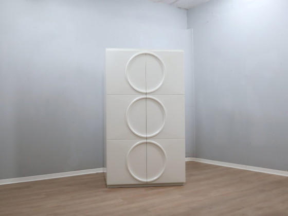 Image 1 of Italiaanse Space Age kledingkast wit gelakt F.lli Proserpio jaren 60