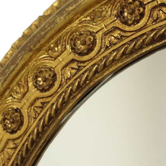 Image 1 of Large Oval Classic Mirror Gold Leaf Baroque Style Flowers 85cm