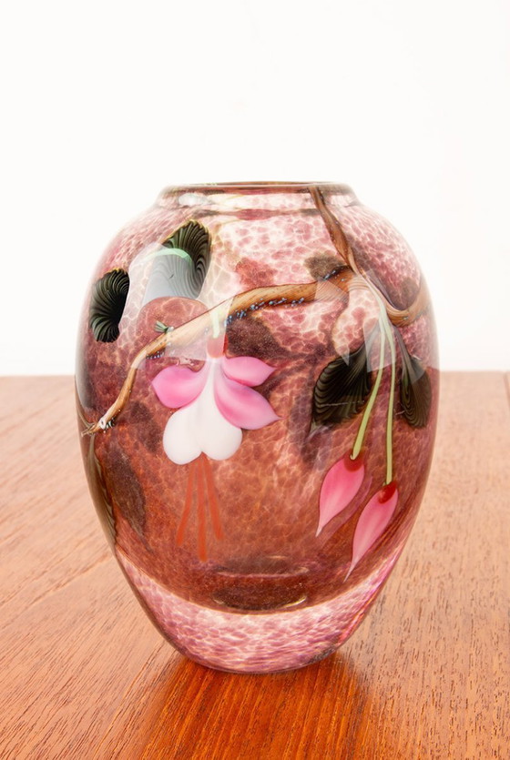 Image 1 of Jarrón de vidrio soplado estilo Art Nouveau de Ed Aleksander para Orient & Flume 1975.